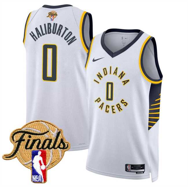 Mens Indiana Pacers #0 Tyrese Haliburton White 2025 Finals Association Edition Stitched Jersey Dzhi->->NBA Jersey