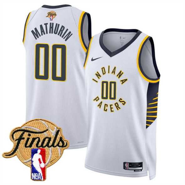 Mens Indiana Pacers #00 Bennedict Mathurin White 2025 Finals Association Edition Stitched Jersey Dzhi->->NBA Jersey
