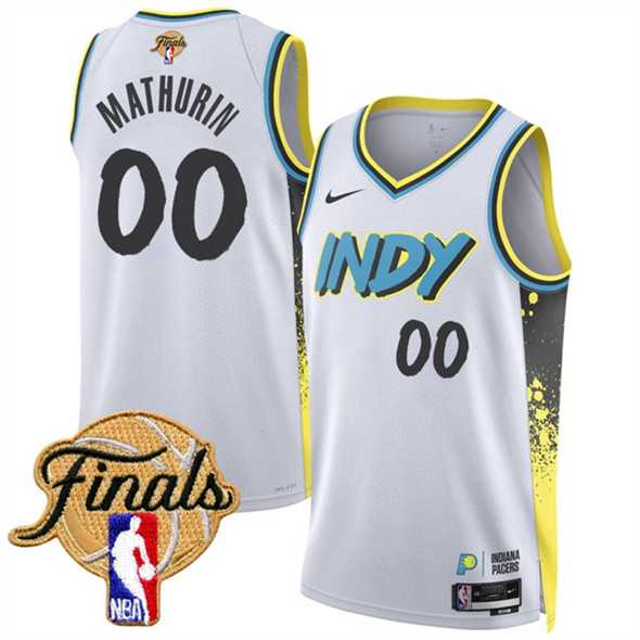 Mens Indiana Pacers #00 Bennedict Mathurin White 2024-25 City Edition Stitched Jersey Dzhi->->NBA Jersey