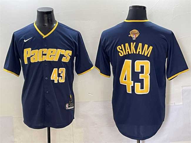 Mens Indiana Pacers #43 Pascal Siakam Navy 2025 Finals Vapor Stitched Baseball Jersey1->->NBA Jersey