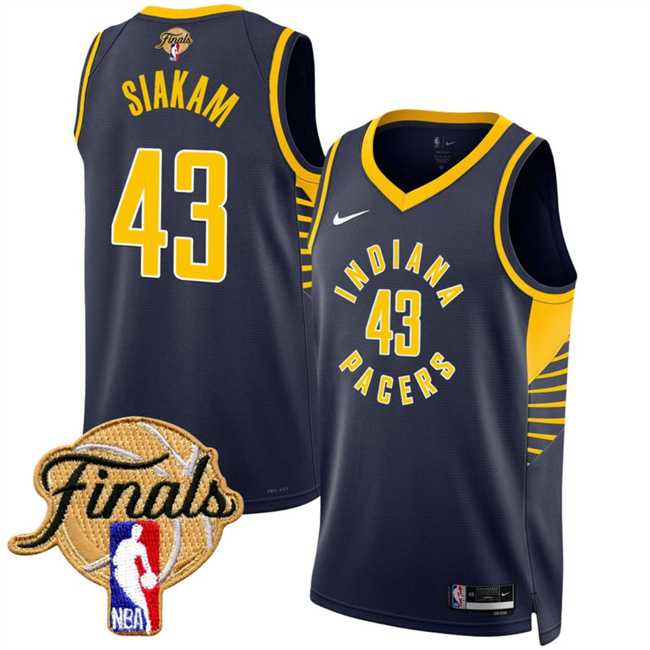 Mens Indiana Pacers #43 Pascal Siakam Navy 2025 Finals Icon Edition Stitched Jersey Dzhi->->NBA Jersey