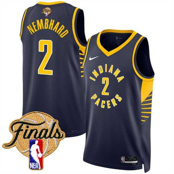 Mens Indiana Pacers #2 Andrew Nembhard Navy 2025 Finals Icon Edition Stitched Jersey Dzhi->->NBA Jersey