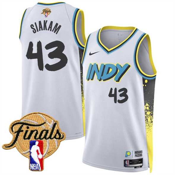 Mens Indiana Pacers #43 Pascal Siakam White 2024-25 City Edition Stitched Jersey Dzhi->->NBA Jersey