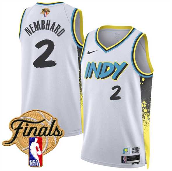 Mens Indiana Pacers #2 Andrew Nembhard White 2024-25 City Edition Stitched Jersey Dzhi->->NBA Jersey