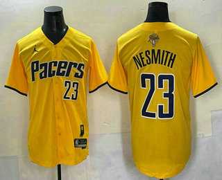 Mens Indiana Pacers #23 Aaron Nesmith Yellow 2025 Finals Vapor Stitched Baseball Jersey->->NBA Jersey