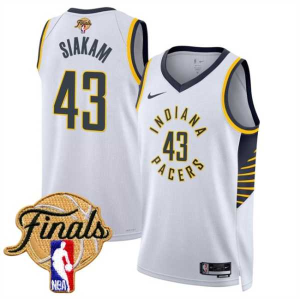Mens Indiana Pacers #43 Pascal Siakam White 2025 Finals Association Edition Stitched Jersey Dzhi->->NBA Jersey