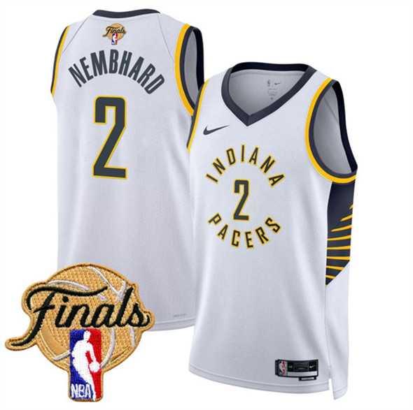 Mens Indiana Pacers #2 Andrew Nembhard White 2025 Finals Association Edition Stitched Jersey Dzhi->->NBA Jersey