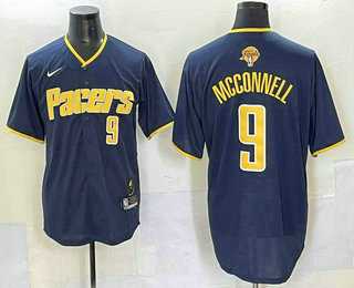 Mens Indiana Pacers #9 TJ McConnell Navy 2025 Finals Vapor Stitched Baseball Jersey->->NBA Jersey
