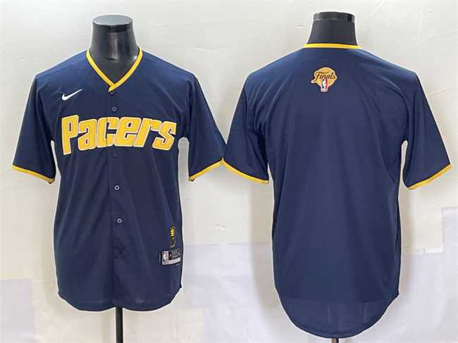 Mens Indiana Pacers Blank Navy 2025 Finals Vapor Stitched Baseball Jersey->->NBA Jersey