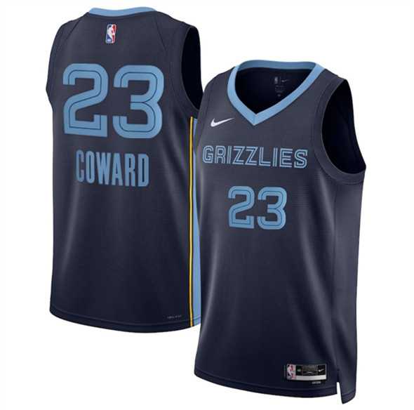 Mens Memphis Grizzlies #23 Cedric Coward Navy 2025 Draft Icon Edition Stitched Jersey Dzhi->memphis grizzlies->NBA Jersey