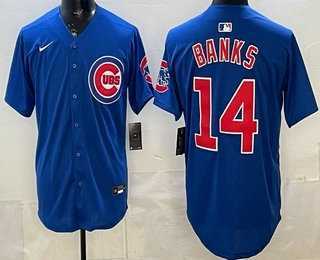 Men%27s Chicago Cubs #14 Ernie Banks Blue Limited Jersey->los angeles dodgers->MLB Jersey