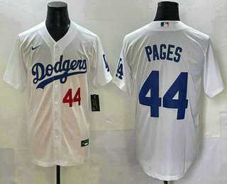 Mens Los Angeles Dodgers #44 Andy Pages Number White Cool Base Stitched Jersey->los angeles dodgers->MLB Jersey