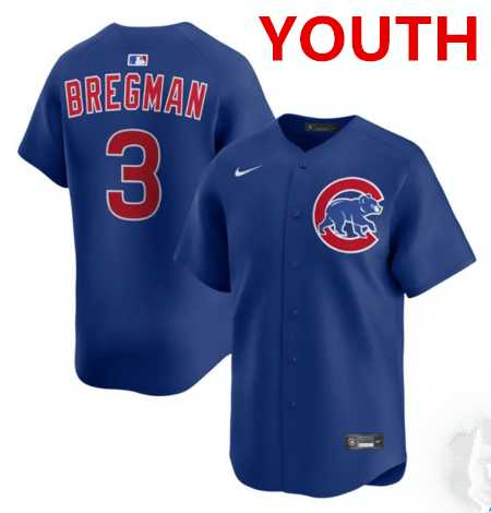 Youth Chicago Cubs #3 Alex Bregman nike Royal alternate limited jersey Dzhi->mlb youth jerseys->MLB Jersey