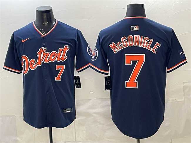 Mens Detroit Tigers #7 Kevin McGonigle Navy 2026 Alternate Vapor Premier Limited Stitched Jersey->->MLB Jersey