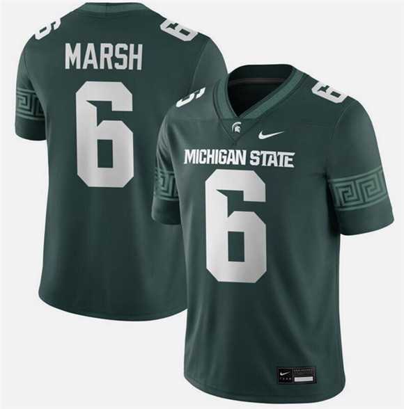 Men%27s Michigan State Spartans #6 Nick Marsh Green Vapor Limited Stitched Football Jersey Dzhi->georgia bulldogs->NCAA Jersey