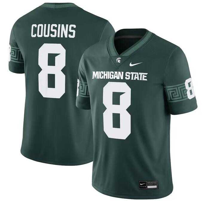 Men%27s Michigan State Spartans #8 Kirk Cousins Green Vapor Limited Stitched Football Jersey Dzhi->michigan state spartans->NCAA Jersey