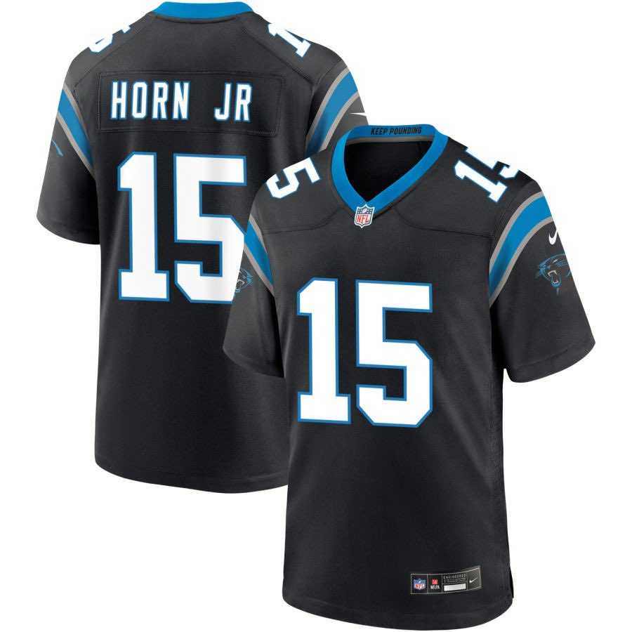 Men & Women & Youth Carolina Panthers #15 Jimmy Horn Jr Black 2025 Vapor Limited Stitched Jersey->carolina panthers->NFL Jersey