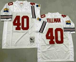 Men%27s Arizona Cardinals #40 Pat Tillman White Throwback Jersey->arizona cardinals->NFL Jersey
