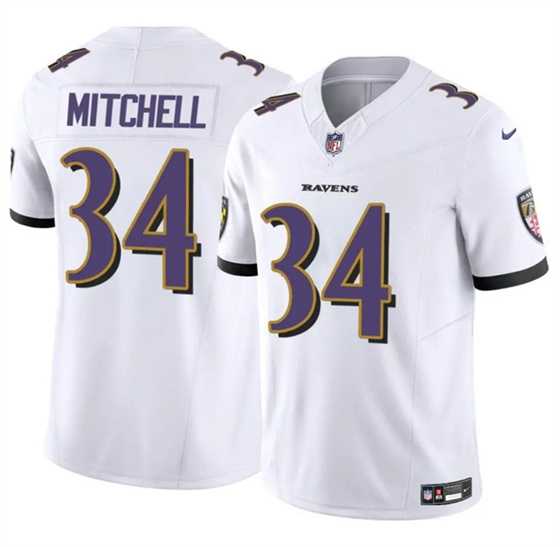 Men & Women & Youth Baltimore Ravens #34 Keaton Mitchell White 2025 F.U.S.E. Vapor Limited Jersey->buffalo bills->NFL Jersey