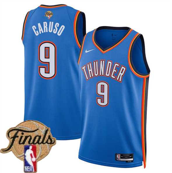 Mens Oklahoma City Thunder #9 Alex Caruso Blue 2025 Icon Edition Stitched Jersey Dzhi->->NBA Jersey