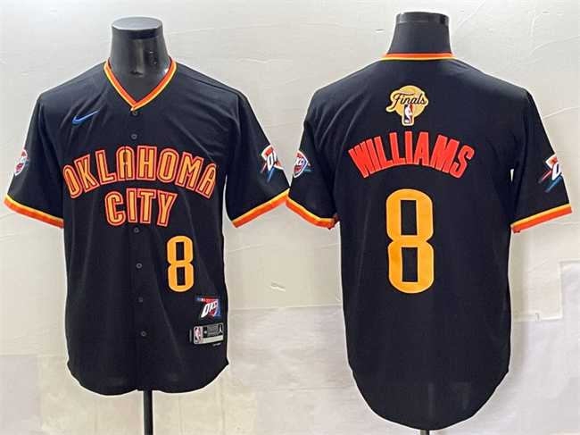 Mens Oklahoma City Thunder #8 Jalen Williams Black 2025 Finals Vapor Stitched Baseball Jersey->->NBA Jersey