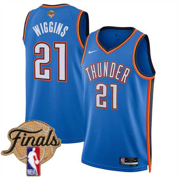 Mens Oklahoma City Thunder #21 Aaron Wiggins Blue 2025 Icon Edition Stitched Jersey Dzhi->->NBA Jersey