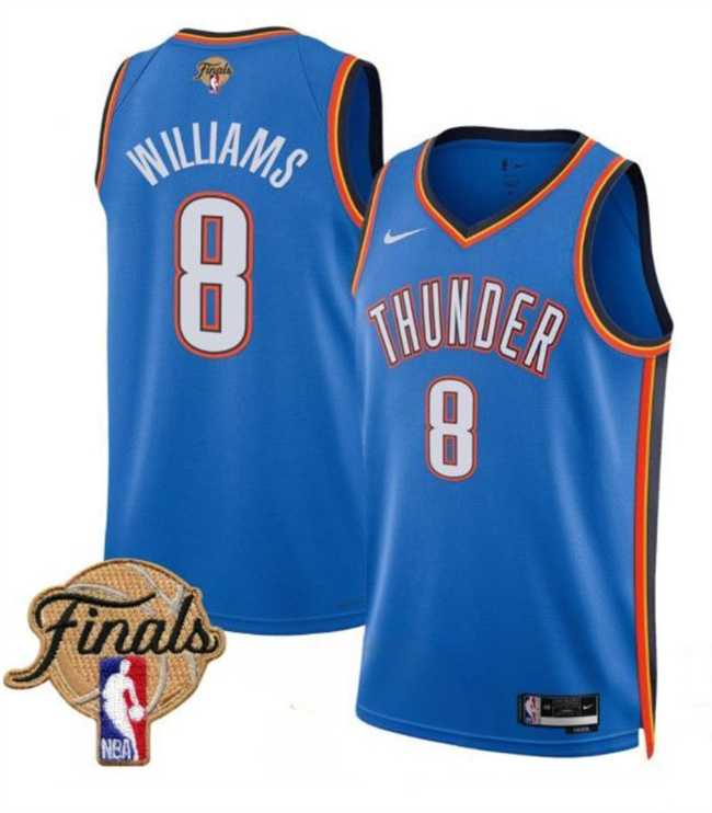 Mens Oklahoma City Thunder #8 Jalen Williams Blue 2025 Finals Icon Edition Stitched Jersey Dzhi->->NBA Jersey