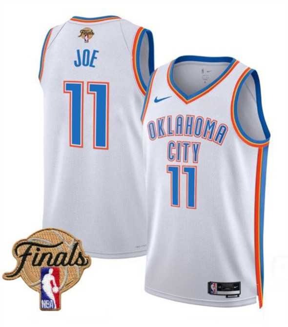 Mens Oklahoma City Thunder #11 Isaiah Joe White 2025 Association Edition Stitched Jersey Dzhi->->NBA Jersey