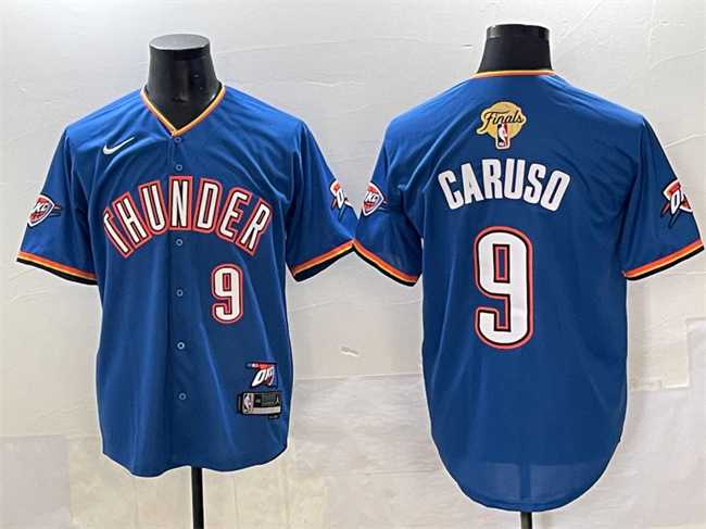 Mens Oklahoma City Thunder #9 Alex Caruso Blue 2025 Finals Vapor Stitched Baseball Jersey->->NBA Jersey