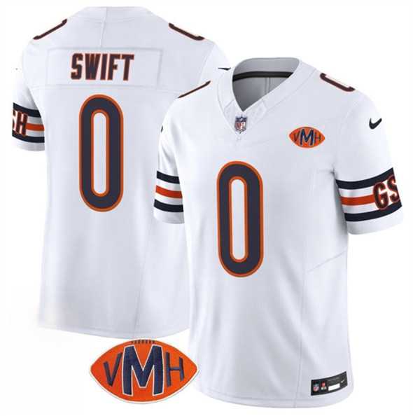 Men & Women & Youth Chicago Bears #0 D%27Andre Swift White 2025 F.U.S.E. With VMH Patch Vapor Untouchable Limited Stitched Jersey->chicago bears->NFL Jersey