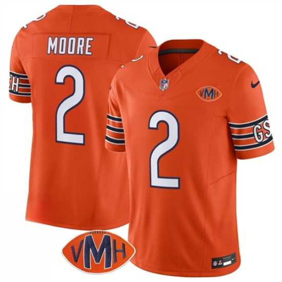 Men & Women & Youth Chicago Bears #2 D.J. Moore Orange 2025 F.U.S.E. With VMH Patch Vapor Untouchable Limited Stitched Jersey->chicago bears->NFL Jersey
