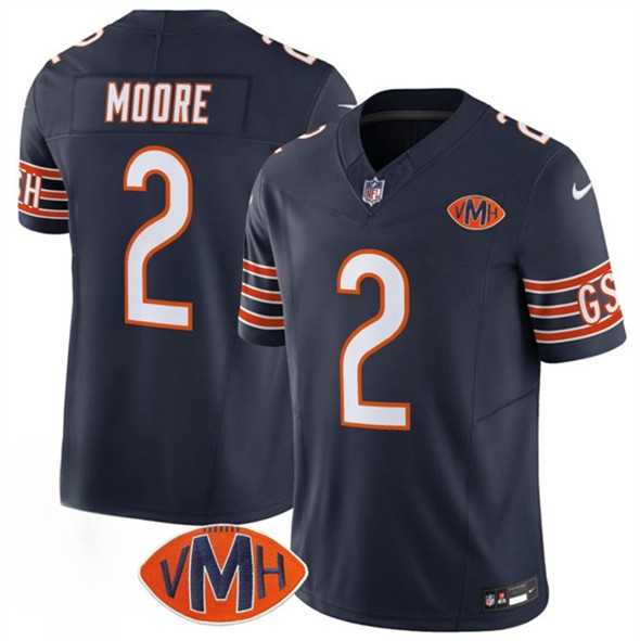 Men & Women & Youth Chicago Bears #2 D.J. Moore Navy 2025 F.U.S.E. With VMH Patch Vapor Untouchable Limited Stitched Jersey->chicago bears->NFL Jersey