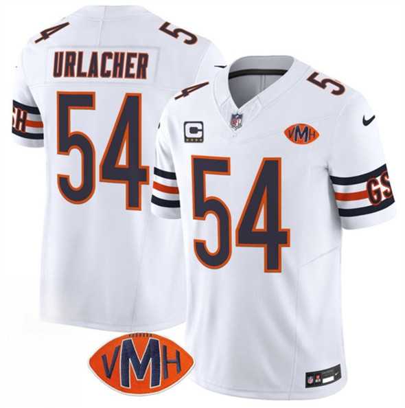 Men & Women & Youth Chicago Bears #54 Brian Urlacher White 2025 F.U.S.E. With 4-Star C Patch VMH Patch Vapor Untouchable Limited Stitched Jersey->chicago bears->NFL Jersey