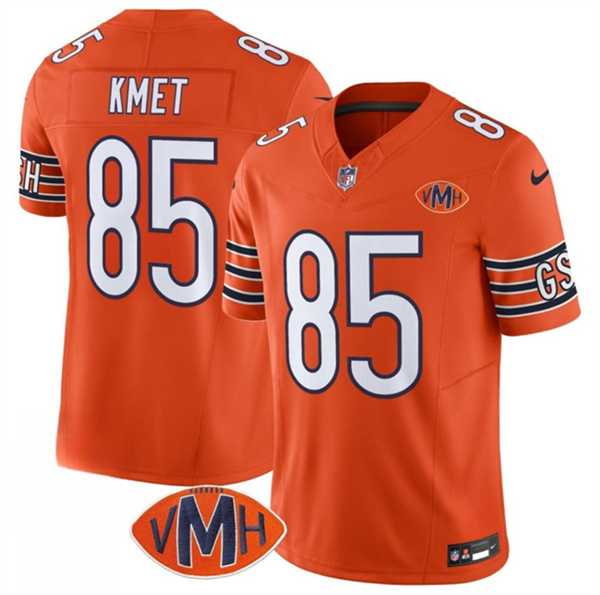 Men & Women & Youth Chicago Bears #85 Cole Kmet Orange 2025 F.U.S.E. With VMH Patch Vapor Untouchable Limited Stitched Jersey->chicago bears->NFL Jersey