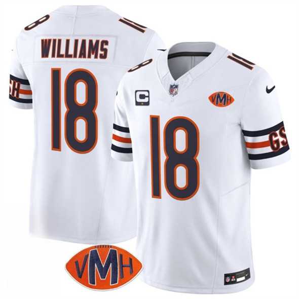 Men & Women & Youth Chicago Bears #18 Caleb Williams White 2025 F.U.S.E. With 1-Star C Patch And VMH Patch Vapor Untouchable Limited Stitched Jersey->chicago bears->NFL Jersey