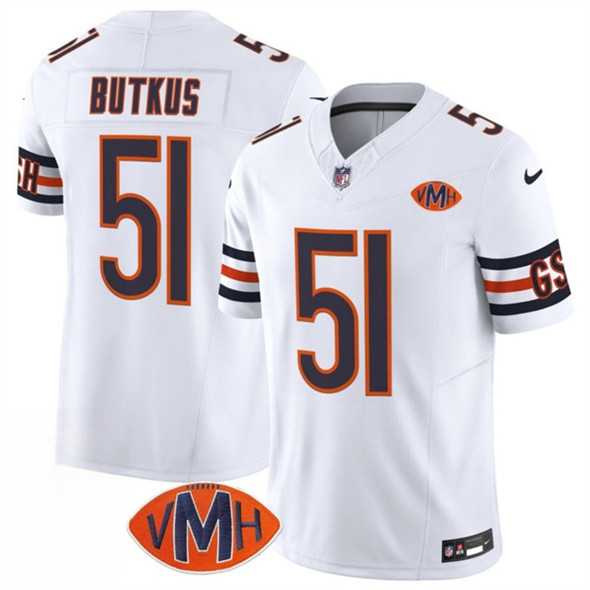 Men & Women & Youth Chicago Bears #51 Dick Butkus White 2025 F.U.S.E. With VMH Patch Vapor Untouchable Limited Stitched Jersey->chicago bears->NFL Jersey