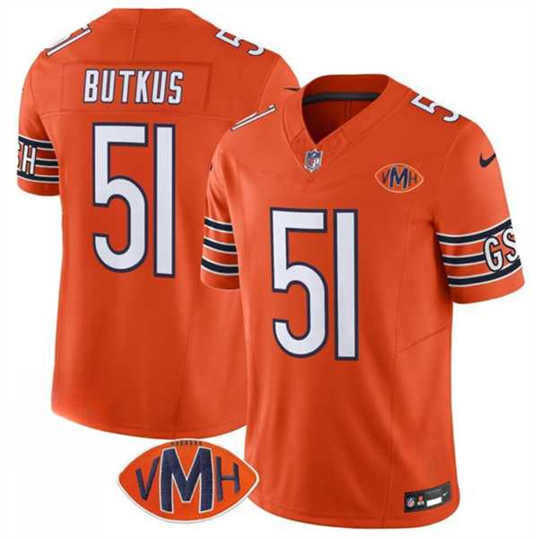 Men & Women & Youth Chicago Bears #51 Dick Butkus Orange 2025 F.U.S.E. With VMH Patch Vapor Untouchable Limited Stitched Jersey->chicago bears->NFL Jersey