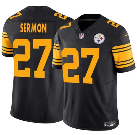 Men & Women & Youth Pittsburgh Steelers #27 Trey Sermon Black 2025 F.U.S.E. Color Rush Vapor Untouchable Limited Stitched Jersey->pittsburgh steelers->NFL Jersey