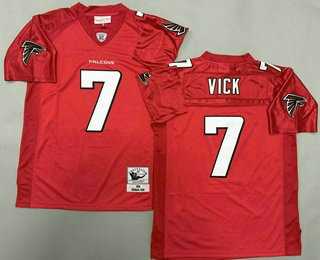 Mens Atlanta Falcons #7 Michael Vick Red 2003 Throwback Jersey->atlanta falcons->NFL Jersey