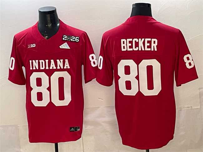 Men%27s Indiana Hoosiers #80 Charlie Becker Red F.U.S.E. 2026 Patch Stitched Jersey->lsu tigers->NCAA Jersey