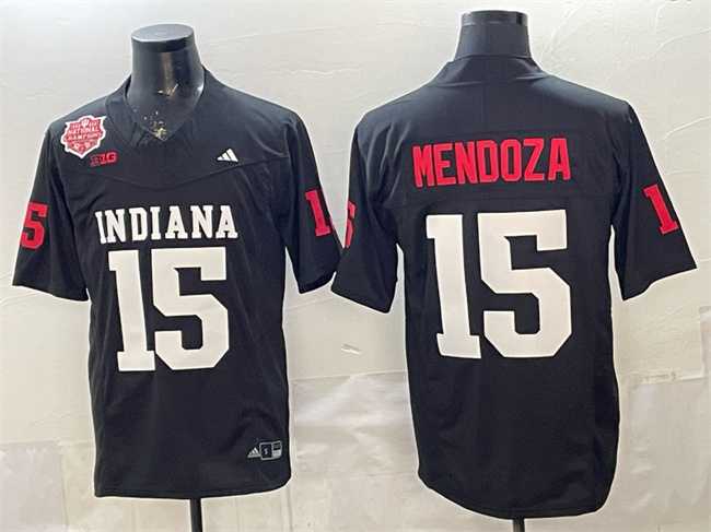 Mens Indiana Hoosiers #15 Fernando Mendoza Black F.U.S.E. 2025 National Champions Patch Stitched Jersey->indiana hoosiers->NCAA Jersey