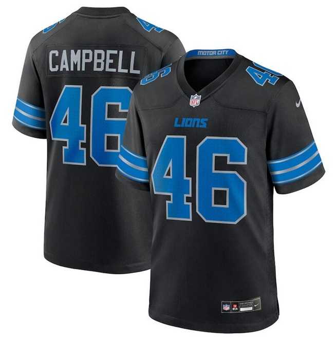 Men & Women & Youth Detroit Lions #46 Jack Campbell Black 2nd Alternate Vapor Limited Stitched Game Jersey->detroit lions->NFL Jersey