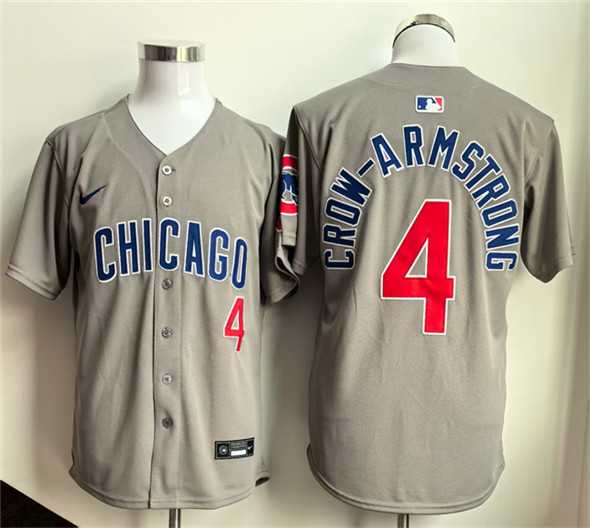 Men%27s Chicago Cubs #4 Pete Crow-Armstrong Gray Limited Stitched Jersey->pittsburgh steelers->NFL Jersey