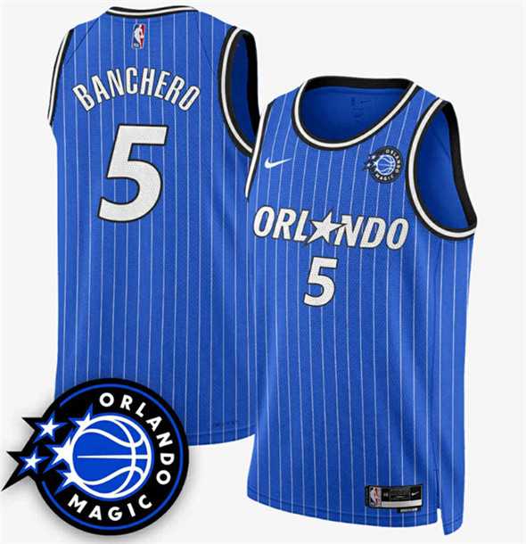 Men%27s Orlando Magic #5 Paolo Banchero Royal 2025 New Generation of Magic Stitched Jersey Dzhi->orlando magic->NBA Jersey