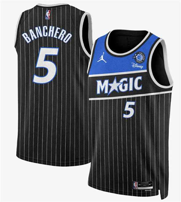 Mens Orlando Magic #5 Paolo Banchero Black 2025 New Generation of Magic Stitched Jersey Dzhi->orlando magic->NBA Jersey