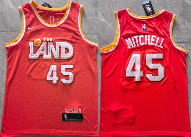 Mens Cleveland Cavaliers #45 Donovan Mitchell Orange 2025-26 CityEdition Stitched Jersey->cleveland cavaliers->NBA Jersey