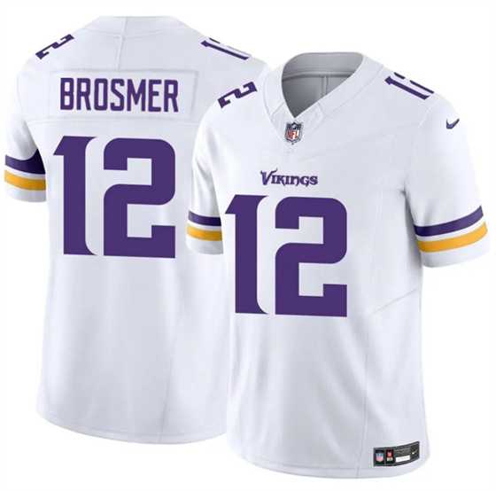 Men & Women & Youth Minnesota Vikings #12 Max Brosmer White 2025 F.U.S.E. Vapor Untouchable Limited Stitched Jersey->minnesota vikings->NFL Jersey