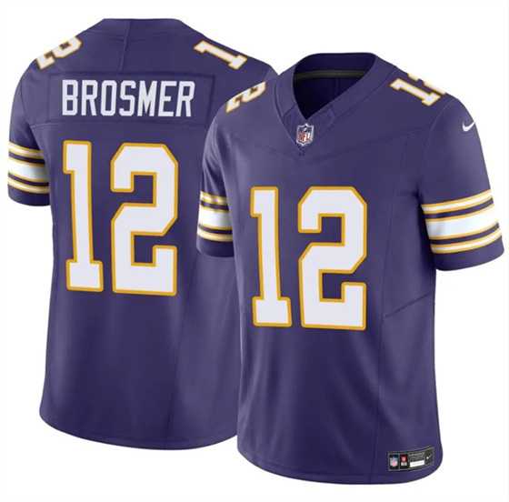 Men & Women & Youth Minnesota Vikings #12 Max Brosmer Purple 2025 F.U.S.E. Throwback Vapor Untouchable Limited Stitched Jersey->minnesota vikings->NFL Jersey