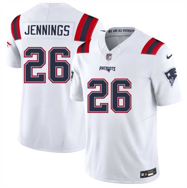 Men & Women & Youth New England Patriots #26 Terrell Jennings White 2025 F.U.S.E. Vapor Limited Stitched Jersey->new england patriots->NFL Jersey