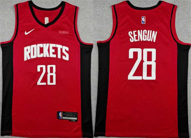 Men%27s Houston Rockets #28 Alperen Sengun Red Icon Edition Stitched Jersey->indiana pacers->NBA Jersey
